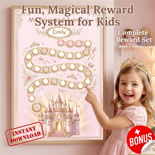 Princess Reward Chart Printable – Kids Behavior Tracker, Task Cards (instant Download A3/A4 Version) - Etsy UK