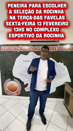 William de Oliveira on Instagram: "📣 CONVOCAÇÃO OFICIAL – TAÇA DAS FAVELAS 2026 ⚽🔥 A Associação de Moradores da Rocinha e o Instituto Missão Rocinha convocam todos os jovens atletas nascidos em: ➡️ 2009 | 2010 | 2011 | 2012 para participarem da AVALIAÇÃO que vai selecionar os jogadores que irão representar a Seleção da Rocinha na Taça das Favelas 2026. 🗓 Data: 13 de fevereiro 📍 Local: Complexo Esportivo da Rocinha ⏰ Horário: 13h 📄 Documentação obrigatória: ✔️ Levar xerox da identidade 👥 Qu