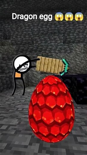 Red dragon egg in Minecraft #like #subscribe #funny #followme #cave