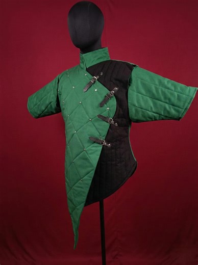 Medieval Gambeson Armor Jacket, Handcrafted Quilted LARP Padding, Knight Costume Armor, Custom Fit Historical Gambeson, Short Sleeve Aketon - Etsy