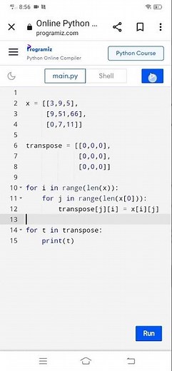 Program to Transpose a Matrix in Python