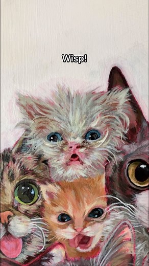 lil crispy wispy . . . #cat #wisp #kitten #art #painting #catart | Rebecca Salinas Art