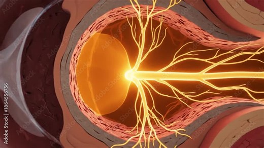Detailed 3D Cross-Section Animation of Human Eye Anatomy, Retina, Lens, and Optic Nerve