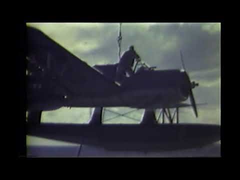 OS2U Kingfisher Launch and Recovery - USS Massachusetts