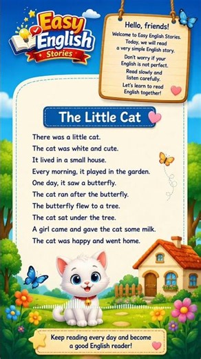 Easy English Story for Beginners | The Little Cat | Learn English Through Stories