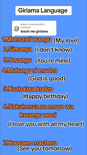 Learn Giriama Language with These Meaningful Words | Language Lessons