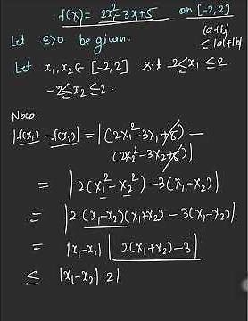 Example of uniform continuity