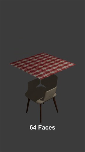 3D cloth simulation from 1 face to 16384 faces #blender #animation #3dart