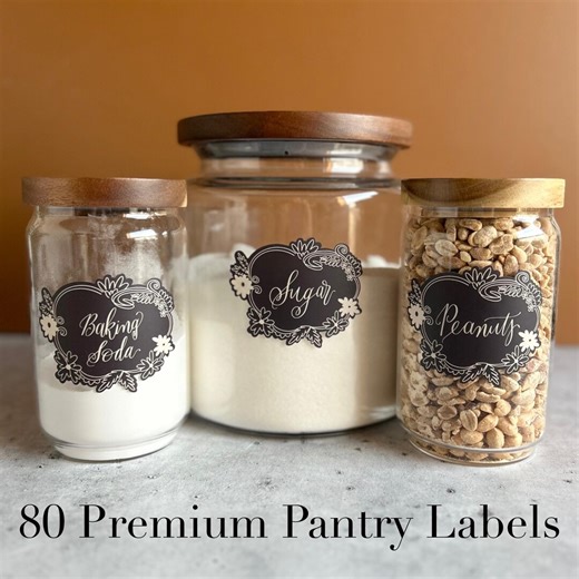Pantry Labels Set | Luxury Vinyl Kitchen Labels | Aesthetic Pantry Organization Stickers | Waterproof Matte | Mayfair Winnie - Etsy