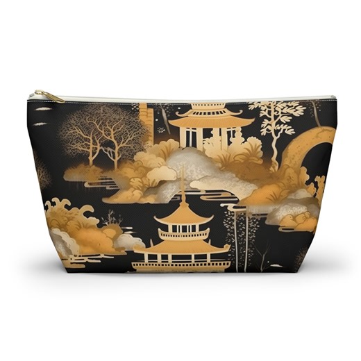 Chinoiserie Mahjong Tile Bag – Stylish Canvas Zip Pouch - Etsy
