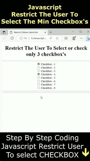 Restrict user to Limit select the checkbox client side coding javascript