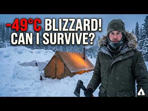 Alone in a 49°C Blizzard Extreme Cold Tent Camping & Survival