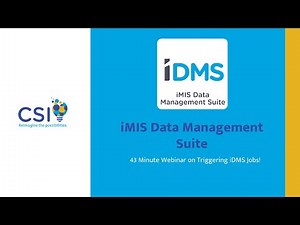 iMIS Data Management Suite | Triggering iDMS Tasks
