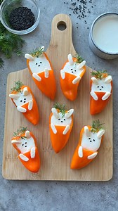 179K views · 2.4K reactions | Easter Appetizer  Mini Pepper Carrots with whipped feta, mozzarella, and sesame seeds. Head to my website (link in bio) for more fun Easter ideas or google ‘foodbites easter recipes’. Hope you like them. #easter #appetizer #appetizers #fingerfood #dinnerparry #funfood | Foodbites | Facebook