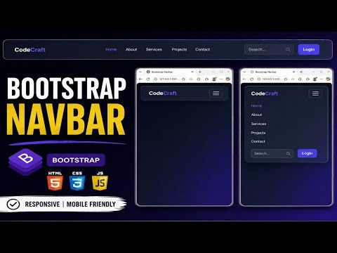 Bootstrap Navbar Design | Responsive Navbar Using Bootstrap | HTML CSS