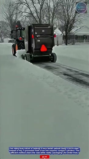 Innovative & Powerful: Heavy-Duty Tractor with Round Baler for Efficient Snow Clearing