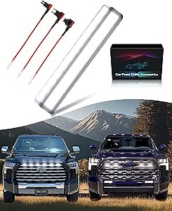 Front Bumper LED Grill Light for 2019-2024 2025 Toyota Tundra Raptor Marker Grille Lamp Tundra Exterior Accessories (White Lights, 6)