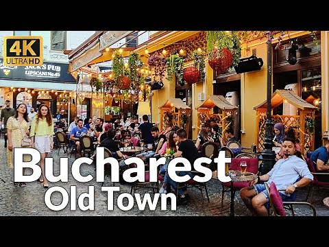 4k Walking Tour of Bucharest Old City Center, Romania - Charming Old Town Tour