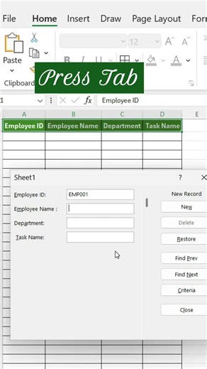 How to add data using shortcut.#excel #excelshortscuts #dataentry #excelshorts