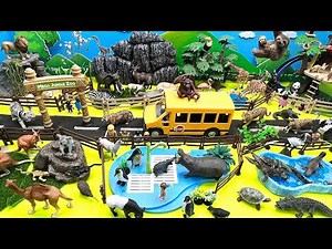 Mega Jungle Zoo Small World Diorama For Animals 동물원 만들기 코끼리 하마 나무늘보 기린 얼룩말 동물 영어공부