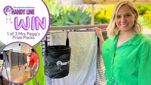 1.3K views · 50 reactions | MRS PEGG’S HANDY LINE REVIEW - WATCH AND WIN! If you’re curious just how a portable clothesline like Mrs Pegg’s can completely change your laundry game, watch what happened when 2 busy mums Lexi & Lisa each put one through its paces. Laundry game changer, for real! PLUS, grab our exclusive READER DISCOUNT and an opportunity to WIN Mrs Pegg’s prize packs!  https://bit.ly/3BKf8tf | Mum Central | Facebook