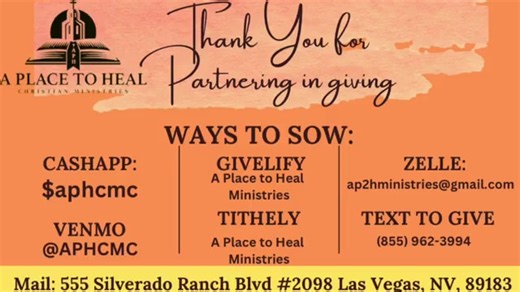 Welcome and Thank you for joining us as a part of our Virtual Congregation “V-Church” here at A Place to Heal. Here, we believe that “Healing Is Possible” we pray that you are blessed by today’s broadcast and message. Sunday Worship eXperience The Promise Keeper Series Today’s message: “God Keeps His Promises!” Dr. Fredrick L. Gordon , Th.D., D.Min. Senior Servant-Teacher We are excited you are joining us via LIVE Stream. Help us spread the Gospel by TAGGING family and friends AND SHARE the Live
