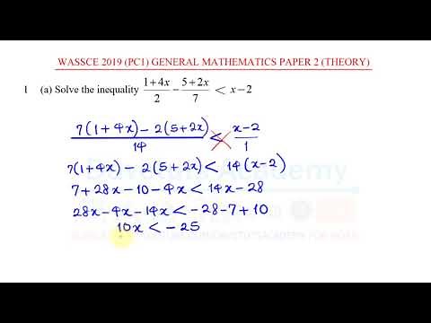 Inequalities with Number Line - 2019 WAEC GCE Past Question