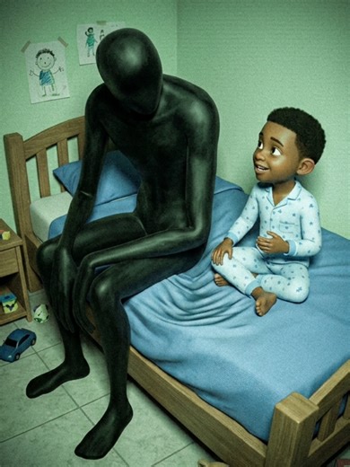 MON FILS DE 5 ANS NE PARLE PAS DANS LE VIDE 😭👻 Mon fils de 5 ans riait et parlait tout seul la nuit. Je pensais que c'était un ami imaginaire, c'était même mignon. Mais ce soir, j'ai eu un mauvais pressentiment. J'ai allumé la caméra infrarouge de sa chambre depuis mon téléphone. Ce que j'ai vu m'a glacé le sang. Il ne parle pas dans le vide. Une silhouette noire et immense est assise sur son lit, et le matelas s'enfonce sous son poids. À l'instant, la chose vient de fixer ma caméra. 👇 Vous e