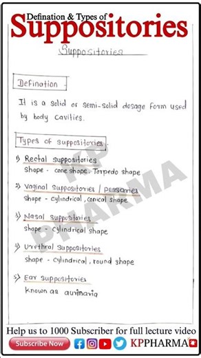 Suppositories: Defination & Types l KP PHARMA l #shorts #viral #trending #feed #youtubeshorts