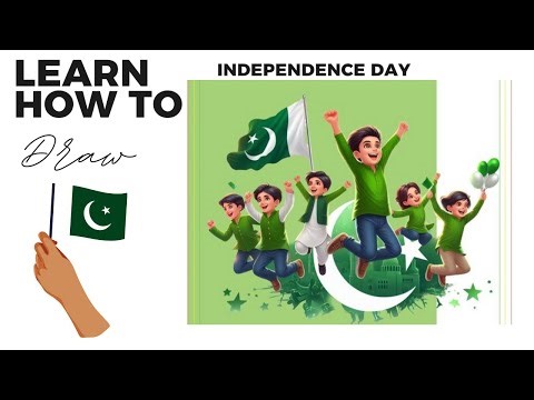 Independence day drawing Pakistan || How to draw independence day drawing easy ||