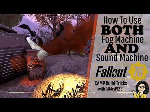 Fallout76 CAMP Build Trick - How To Use BOTH fog machine AND spooky sound machine