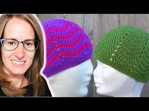 Crochet Waves Hat Tutorial withclare hatpattern #freecrochethat