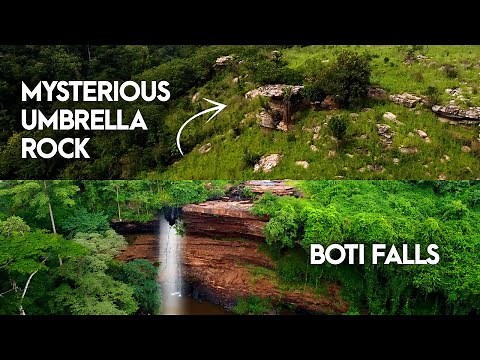 Beautiful Drone Footage of THE BOTI FALLS & UMBRELLA ROCK In Eastern Region Ghana [4K]