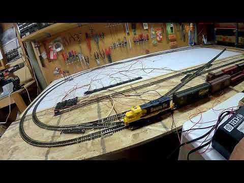 HO complete refurbished double train 4x8 train set layout for sale set #120