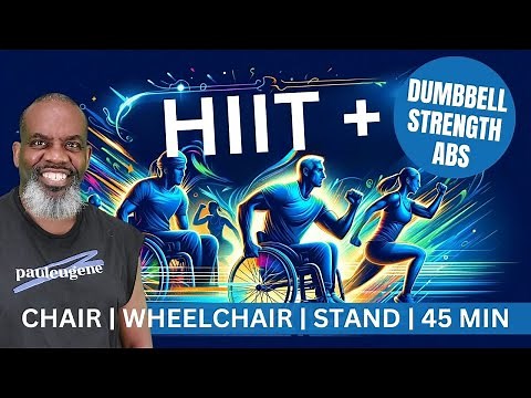45-min Seated HIIT Cardio | Dumbbell Strength | Abs for Wheelchair Users and anyone else. Try it!