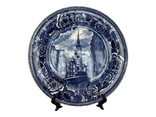 Wedgwood Old North Church Plate: Blue and White Transferware, Historic Boston - Etsy