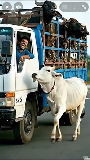 Courageous Cow Rushes to Save Buffaloes From a Blazing Truck!