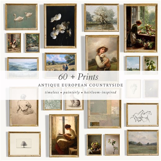 French Country Gallery Wall Prints: Vintage Cottagecore Decor, Light Academia Farmhouse Bundle Printables - Etsy