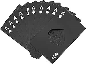 Lmaytech Ace of Spades Poker Bottle Openers - 50Pcs Stainless Steel Credit Card Size Beer Cap Openers, Wedding Party Favors, Groomsmen Bridesmaid Gifts, Bulk Casino & Birthday Supplies (Black)
