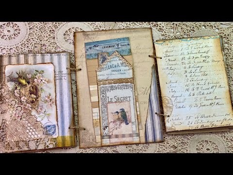 Folio Junkjournal with Birds & vintage French vibe