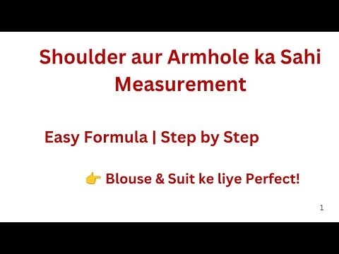 Shoulder & Armhole Measurement | Easy Formula | Blouse & Suit ✅