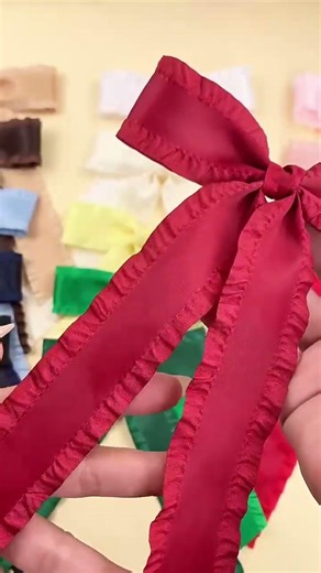 ruffle hair bows for girls long streamer bows #handmade #ruffles#hairbows#inspired #boutiquestyle