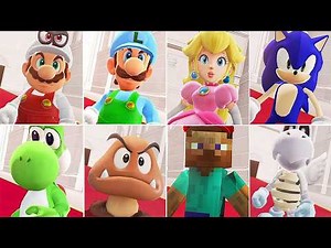 Super Mario Odyssey - All New Playable Characters (Full Games)
