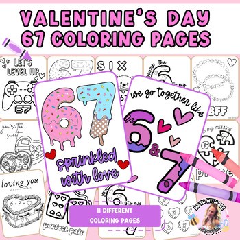 Valentine's Day Color by Number Coloring Page Sheets | Worksheets {67}