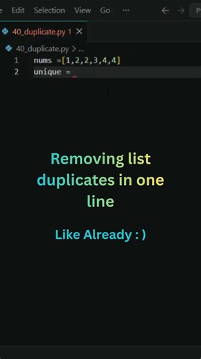 Removing list duplicates in one line #coding #programming #python