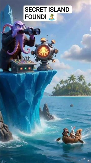 Secret Island Found! 🏝️🌊 | Ocean Adventure Cartoon #Shorts