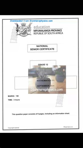 Grade 12 Mathematics Paper 1 NSC Question Paper and Memorandum #fypシ #fypchallenge #fypシ゚viralシfypシ゚viralシalシ | Fetsubjects Tutoring