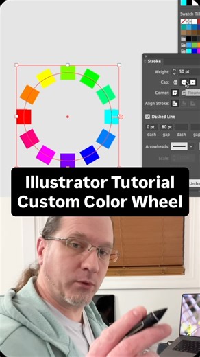 Gibbous on Instagram: "Make a fully editable Color Wheel in this Adobe Illustrator Tutorial. Use traditional CBMRYG or create your own color palette. _____ #graphicdesign #designtutorial"