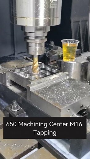 650 Machining Center M16 Thread Tapping Test Run​ #cnc #cncmill