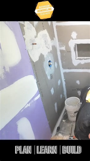 I get a lot of questions about the drywall to shower backer board seam The best way to address it - - - - - #homeimprovement #unexpected #hydronyc #response #kitchen #compression #plumbingtok #plumbingchronicles #plumbproud #plumblife #waterpressure #pressurereducingvalve #homehacks #waterhacks #plumbingrepair #reels #reelsvideo #reelsviral #serviceplumber | Bathroom Remodeling Teacher